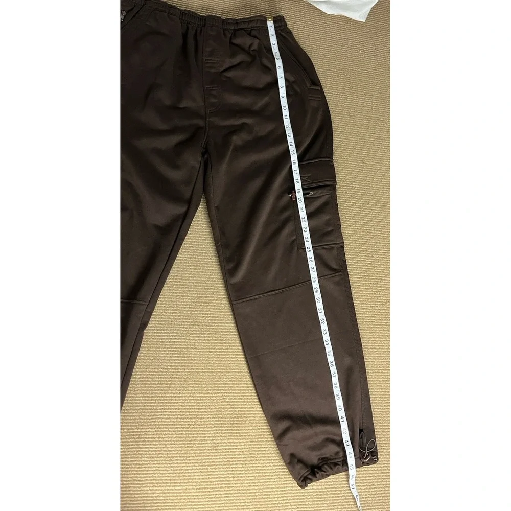 Vintage‎ 90's Raw Blue Cargo Sweatpants Brown Polyester Men's 2XL